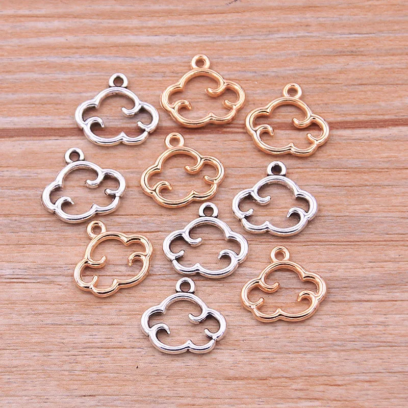 

40PCS/Lot 2 Color 13X15mm Clouds Charms Nature Pendants Handmade Decoration Vintage For DIY Jewelry Making Findings