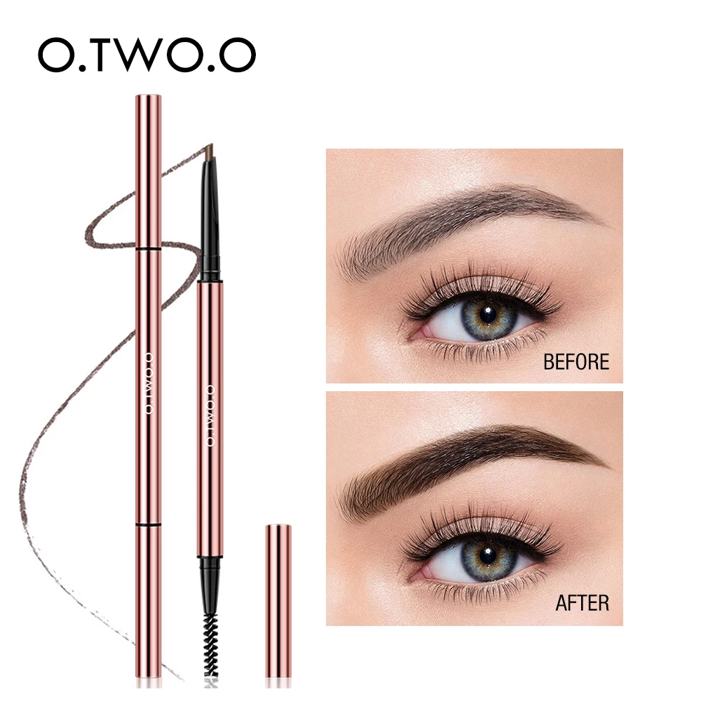 O.TW O.O-Lápis de sobrancelha ultra fino triângulo, maquiagem impermeável, sobrancelhas castanhas louras, preciso Brow Definer, cosméticos olho, 6 cores