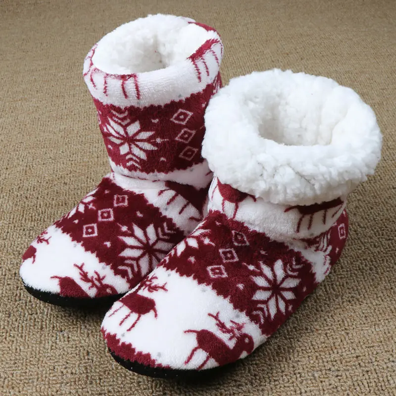 Winter Fur Slippers Women Warm House Slippers Plush Flip Flops Christmas Cotton Indoor Home Shoes Floor Shoes Claquette Fourrure