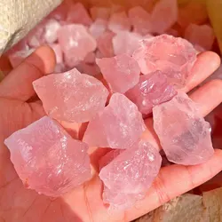 50g Lot Bulk Random Natural Pink Rose Quartz Rough Raw Crystal Stone Rock Mineral Specimen Healing Reiki Home Decoration DIY RQ