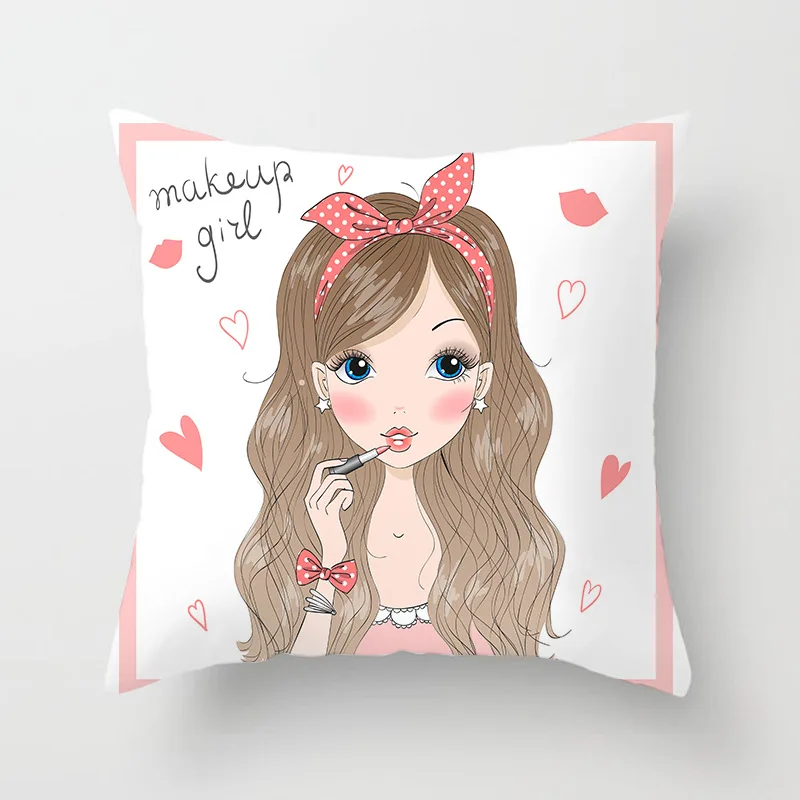 NEW Cute Lolita Cartoon Ballet Girls Cushion Cover Polyester Cotton Pretty Woman Throw Pillows Decorative Covers for Sofa Couch image 5