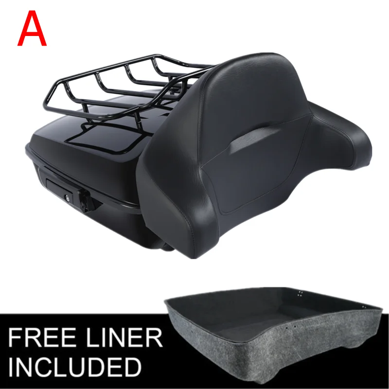 Bagażnik motocyklowy z oparciem i bagażnikiem do Harley Touring Road King Road Glide Street Glide 2014-2025 — zdjęcie 5