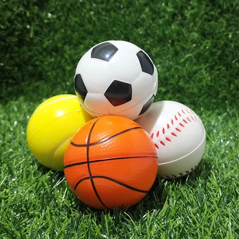 6CM Pu Foam Fidget Sensory Stress Ball Children\'s Toy Foam Sponge Basketball Vent Football Tennis Baseball Preschool Education