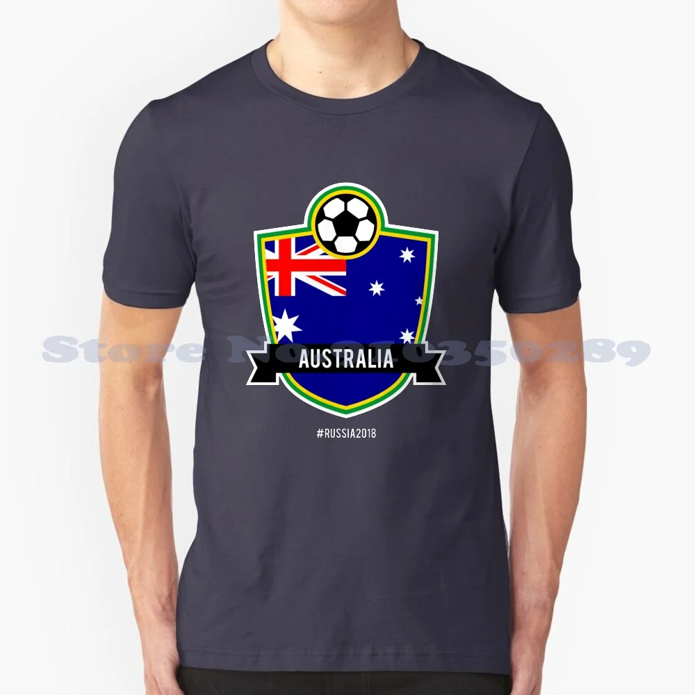 Australia Team 100% Cotton T-Shirt Football Soccer National Team Fan Champion Tournament Futbol Futebol Flag Australia