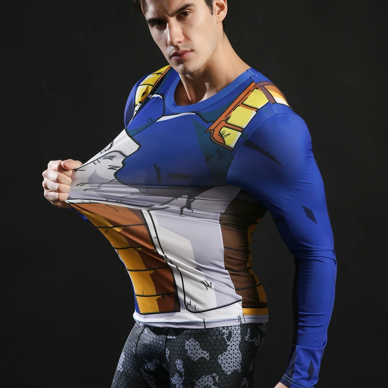 Vegeta 3d printed t shirt men Compression Shirt Cosplay Costume Clothing Sports Quick Dry Fitness Long Sleeve Summer Tops Male