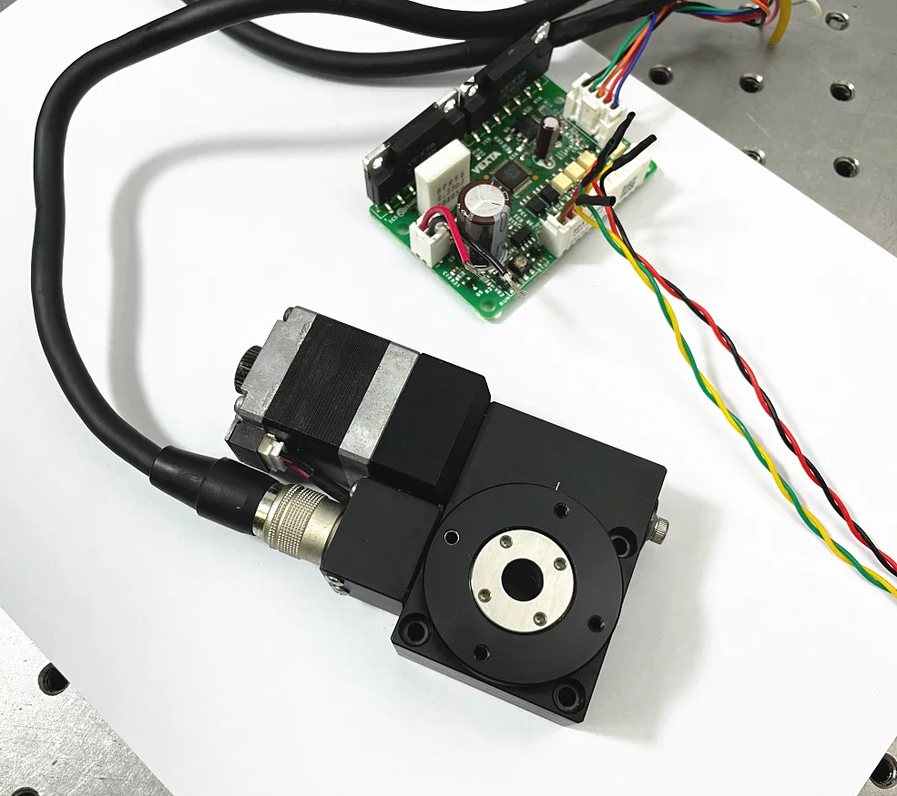 High-precision electric rotating table Mini 360° R-axis Hollow stepper motor 40mm table 85% new