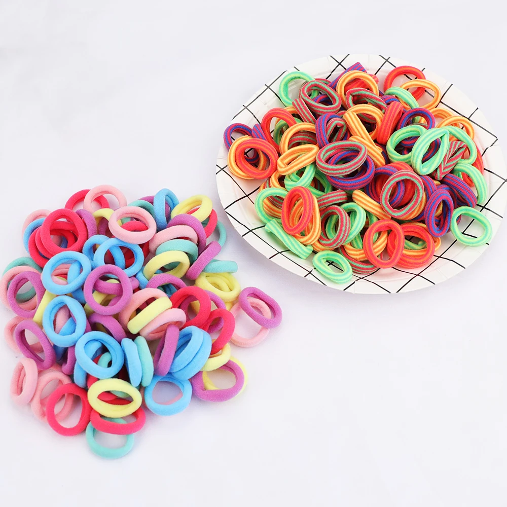 

100pcs/lot 3cm Hair Rubber Bands Accessories small Size Wholesale New Fashion Candy Colors Hair Elastics For girl Headwear
