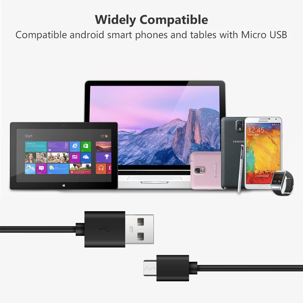 0.25/1/1.5/2/3m مايكرو Usb 3a سريعة شحن كابل مزامنة بيانات الحبل لأوقد النار سامسونج هواوي ويندوز الهواتف PS4 الطابعات