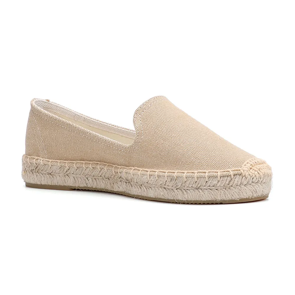 2021 Round Toe New Top Fashion Sale Flat Platform Hemp Rubber Slip-on Casual Sapatos Zapatillas Mujer Womens Espadrilles Shoes