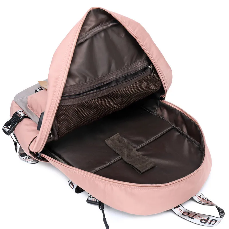 Frauen Rucksack USB Lade 14 15 15,6 zoll Laptop Rucksack Stilvolle Schule Tasche Für Teenager Mädchen Mochilas Hohe Qualität