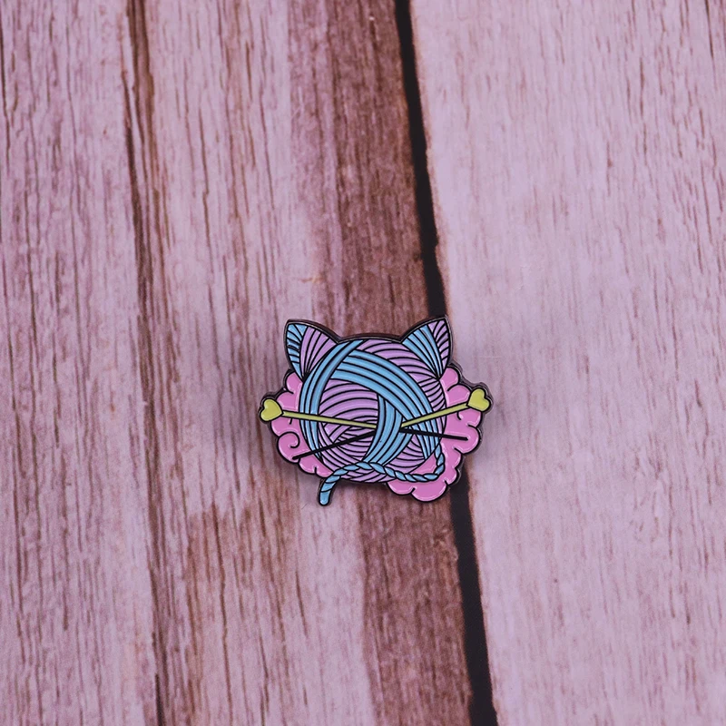 cute Knitting enamel pin collection ,Sheep Cat Knitters Rainbow Socks Ice Cream yarn ball Badge knitter Brooch