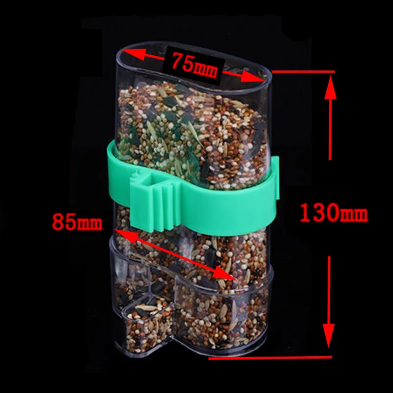 Can store water Bird Feeder Food Water Feeding Automatic Drinker Parrot Pet Dispenser Cage Clip bird feeder 1pcs