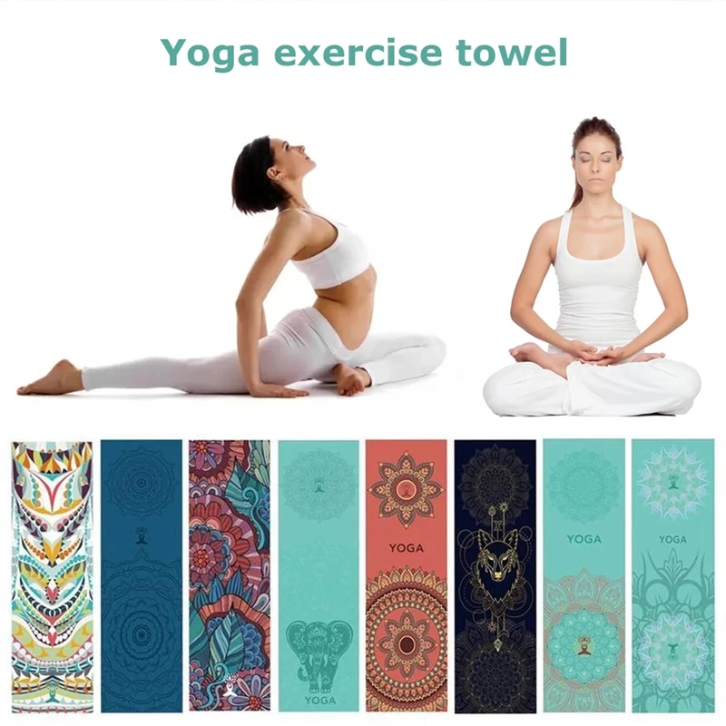 185*63cm Quick Dry Non-Slip Foldable Yoga Towel Home Gym Fitness Blanket Portable Yoga Mat Towel Yoga Sports Mat Blanket