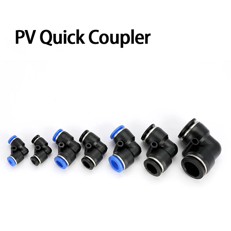 

10PCS PV L-shaped Elbow Right-angle Pneumatic Connector Hose Pneumatic Quick Fitting Pipe Connector Pneumatic Components 4-16mm