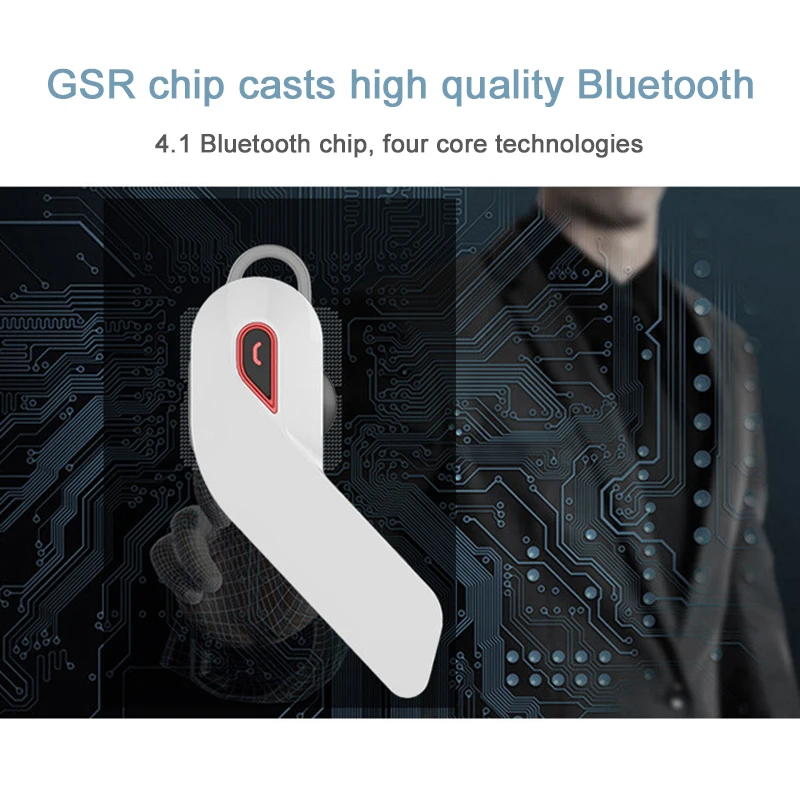 Auricolare nero/oro/bianco vivavoce Wireless 4.1 auricolari auricolare adatto per iPhone / Samsung / Xiaomi / Huawei / Sony