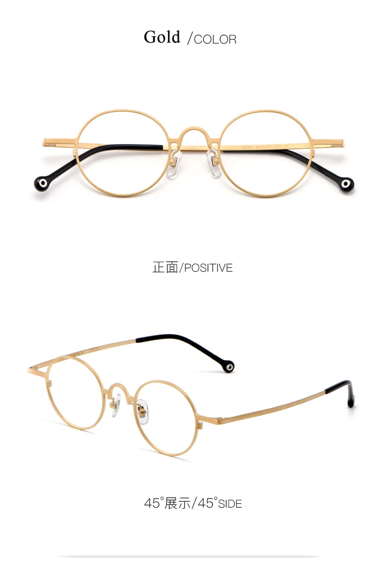 BCLEAR 2021 Neu eingetroffen: Retro-Brille mit kleinem, rundem Rahmen aus reinem Titan für Kurzsichtigkeit, Herrenmode, ultraleichte Herrenbrille – Detail 9