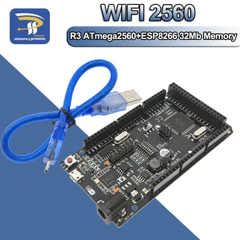Mega2560 + ATmega2560 R3 WiFi + CH340G USB-TTL หน่วยความจำ ESP8266 32MB. ใช้ได้กับ Arduino MEGA NodeMcu