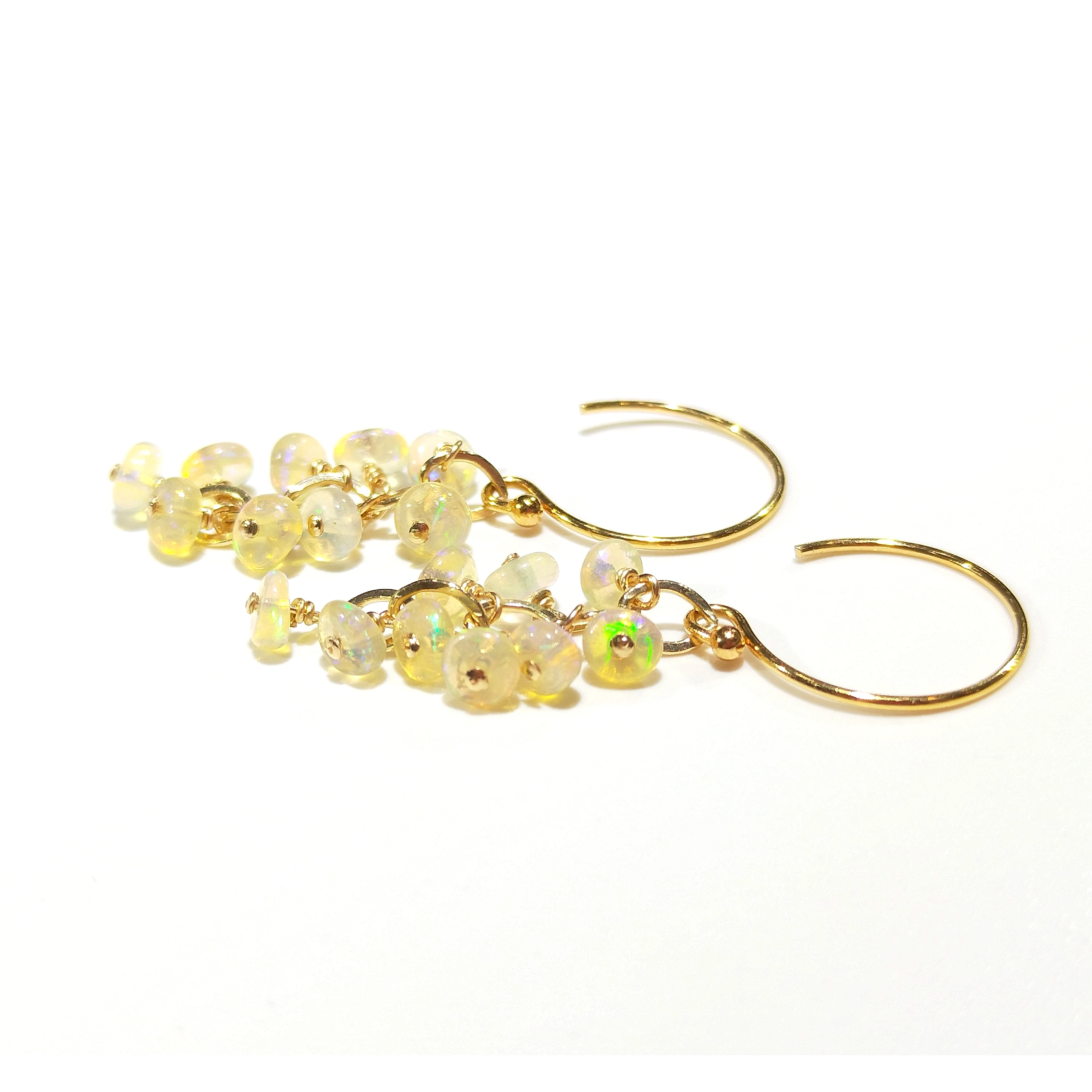 Lii Ji Natural Ethiopia Opal 14K Gold Filled Earrings Real Opal Gold Color Handmade Jewelry view 5