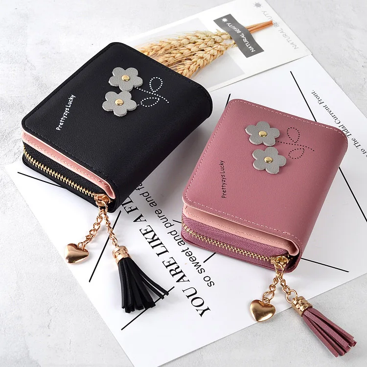 

Fashion Women Wallets Brand Design Candy Colors Lady Purses Flower Clutch Zipper Coin Purse Wallet Cards ID Bag Woman Moneybag