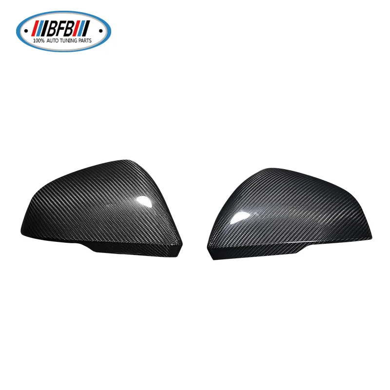 

For Mustang Euro Model 2015up Real Carbon Fiber Side RearView Mirror Cover Caps With Light Cutout
