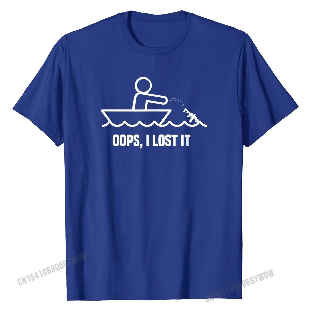 Lost my guns in a boating accident Gag Gift Funny AR15 tee T-Shirt Men Funny Normal Tops Shirt Cotton Top T-shirts cosie