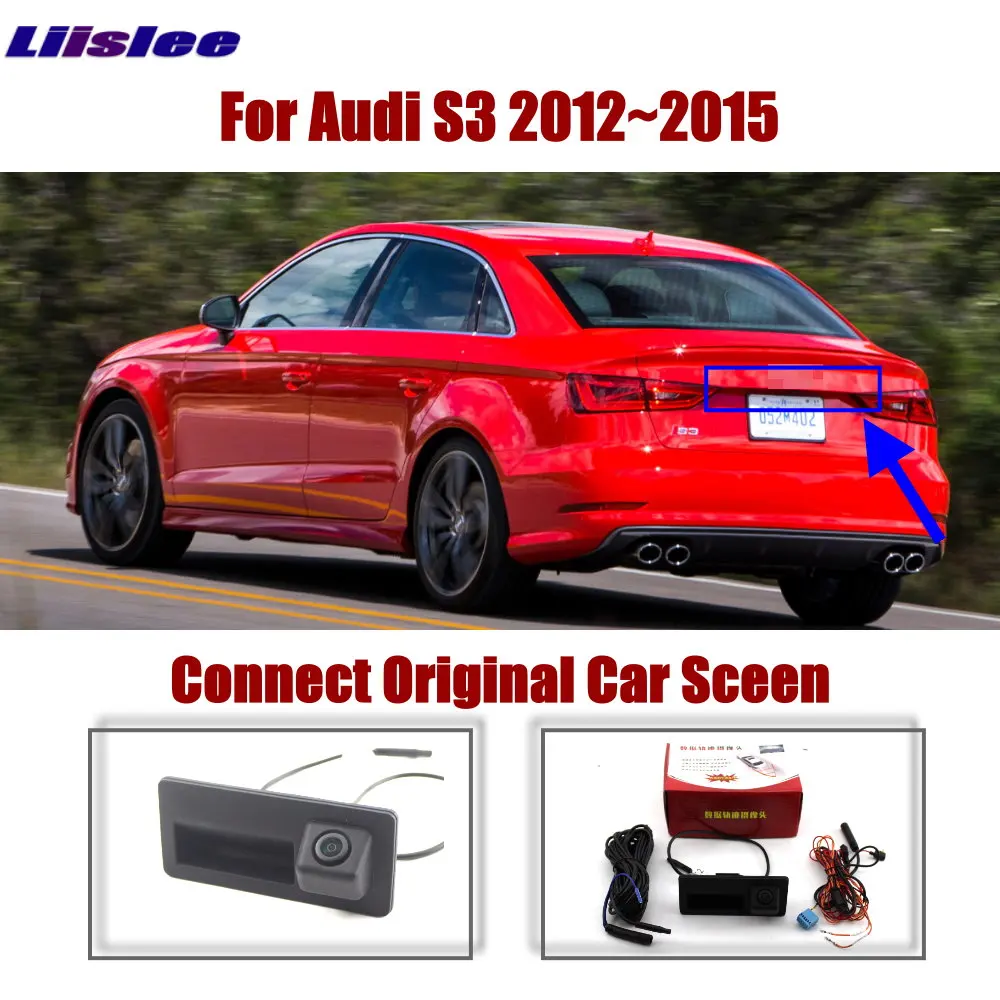 Para Audi A3 (8V) 2012-2020 Carro Dinâmico Trajetória Câmera Tela Original Atualização de Imagem Reversa Estacionamento Traseiro Punho Traseiro