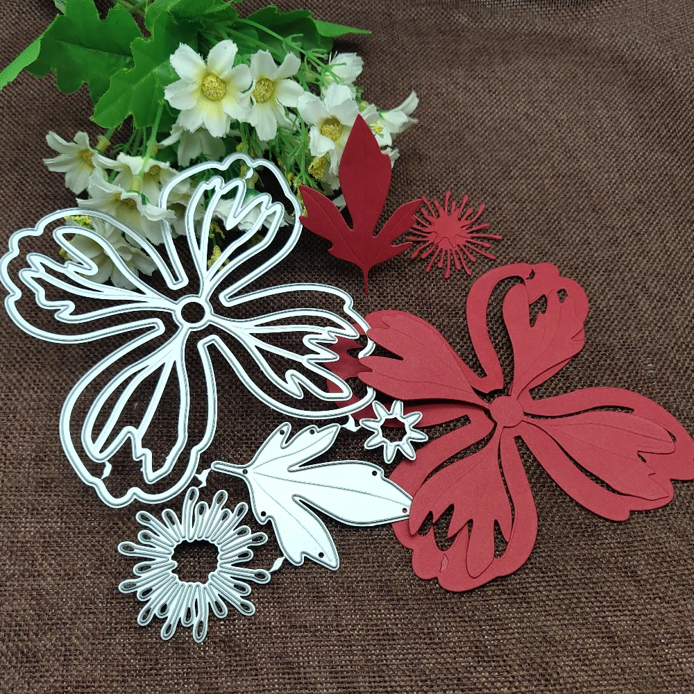 Beautiful flower-leaf Metal Cutting die keychain shaker Heart Paper Key Chain Scrapbook Paper Craft Card Punch Art Knife Cutter