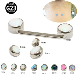 CHUANCI 1PC G23 Titanium Colorful Opal Gem Internally Threaded Surface Barbell Micro Dermal Anchor Body Piercing Jewelry 14G