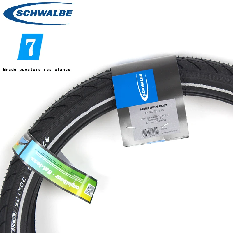 Schwalbe marathon plus tires 16inch 406 20 inch steel wire Stab proof 16*1.35 20*1.35 1.75 small wheel diameter E-Bike tire