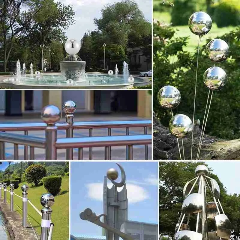 Steel Round Ball Hollow Gazing Ball Christmas Ball Decoration Mirror Polished Shiny Gold Sphere For Garden Supplier