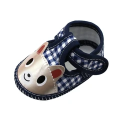 Baby Girl Boy Cartoon Bear Pattern Shoes Plaid  Casual Cotton Shoes Newborn Anti-Slip Toddler Shoes Hot Autumn Ins