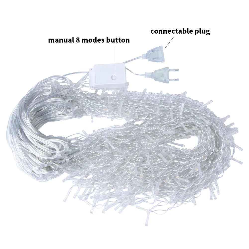 4 м/6 м/12 м светодиодные гирлянды в виде сосульки, сказочный свет, рождественская гирлянда, уличный светодиодный занавес для новогодней свадьбы, вечеринки, декор террасы