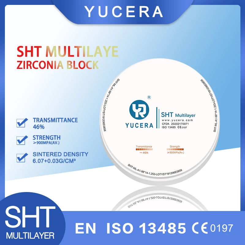 Advanced Bioceramics SHT Zirconia Disc, 98mm for Anterior Crowns & up to 3-unit Bridges