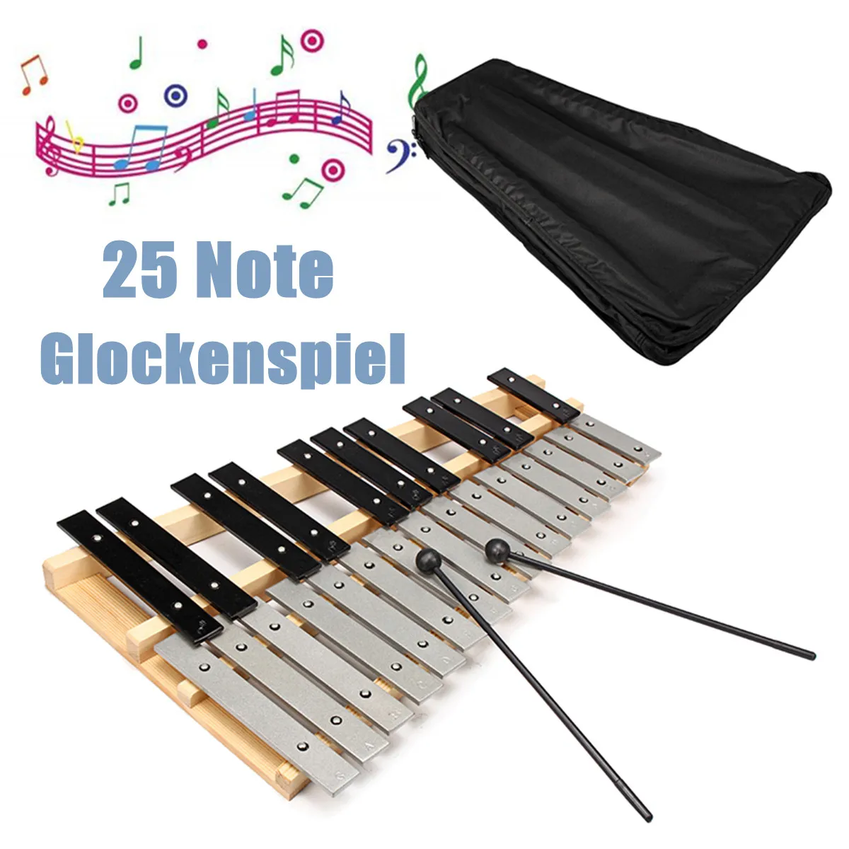 

25 Note Glockenspiel Xylophone Educational Musical Instruments Mallet Percussion Orff Striking Harpsichord Vibraphone Wood Piano