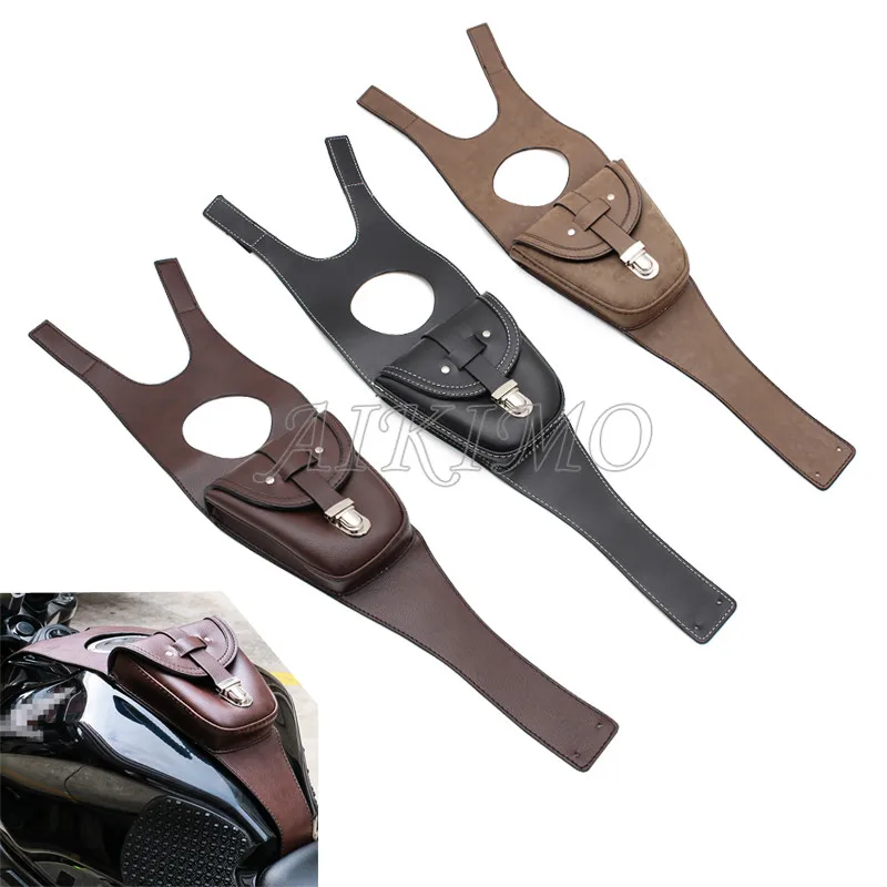 Motorcycle PU Leather Oil Fuel Tank Cover Panel Bag Retro for Honda CB650R CB 650R 2019-2021 Motorcycle Saddle Bags