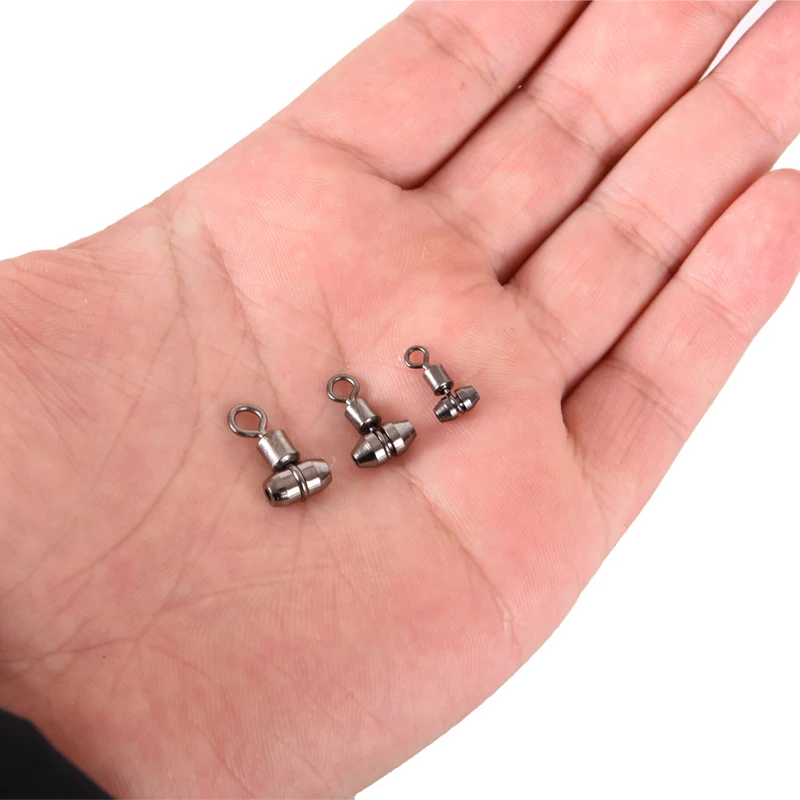 10pcs Fishing Swivels 3-way Stainless Steel Fishing Connector Rolling Bearing Swivel Hook for Carp Tackle Accessories tool