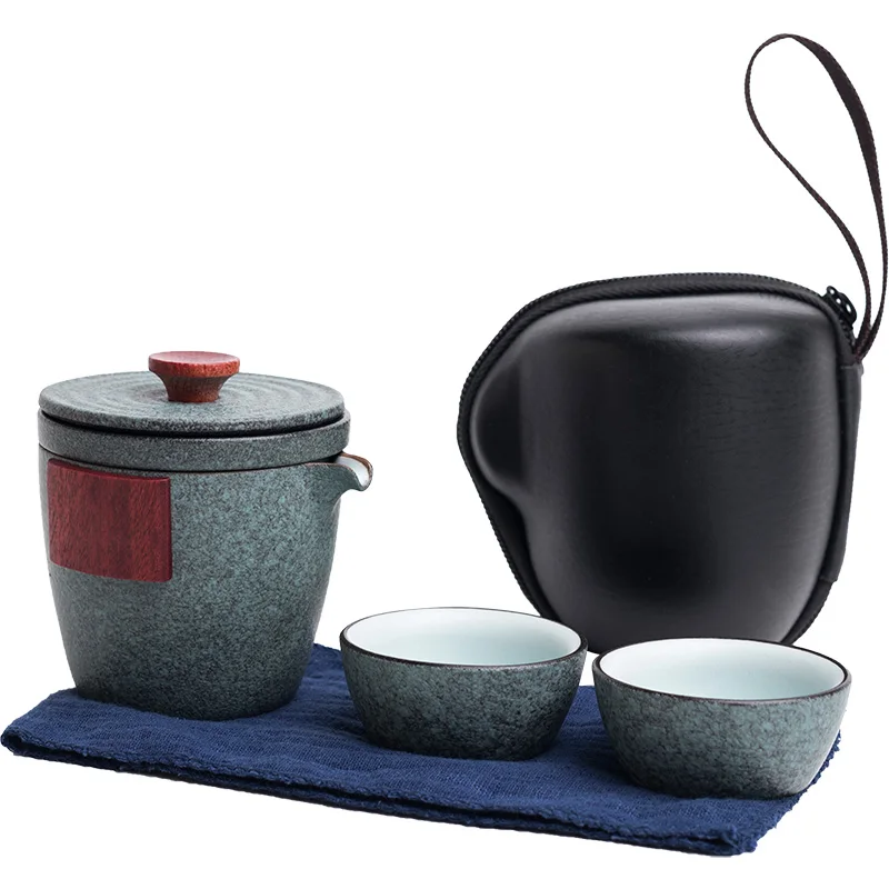 TANGPIN Ceramic Teapot Gaiwan With 2 Cups A Tea Sets Portable Travel Tea Set Drinkware