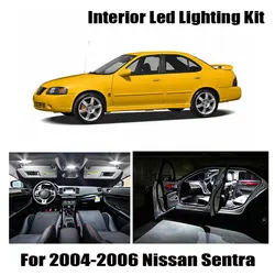 9 Bulbs White Car LED Interior Map Dome Light Kit Fit For Nissan Sentra 2004 2005 2006 Trunk Cargo License Plate Lamp No Error