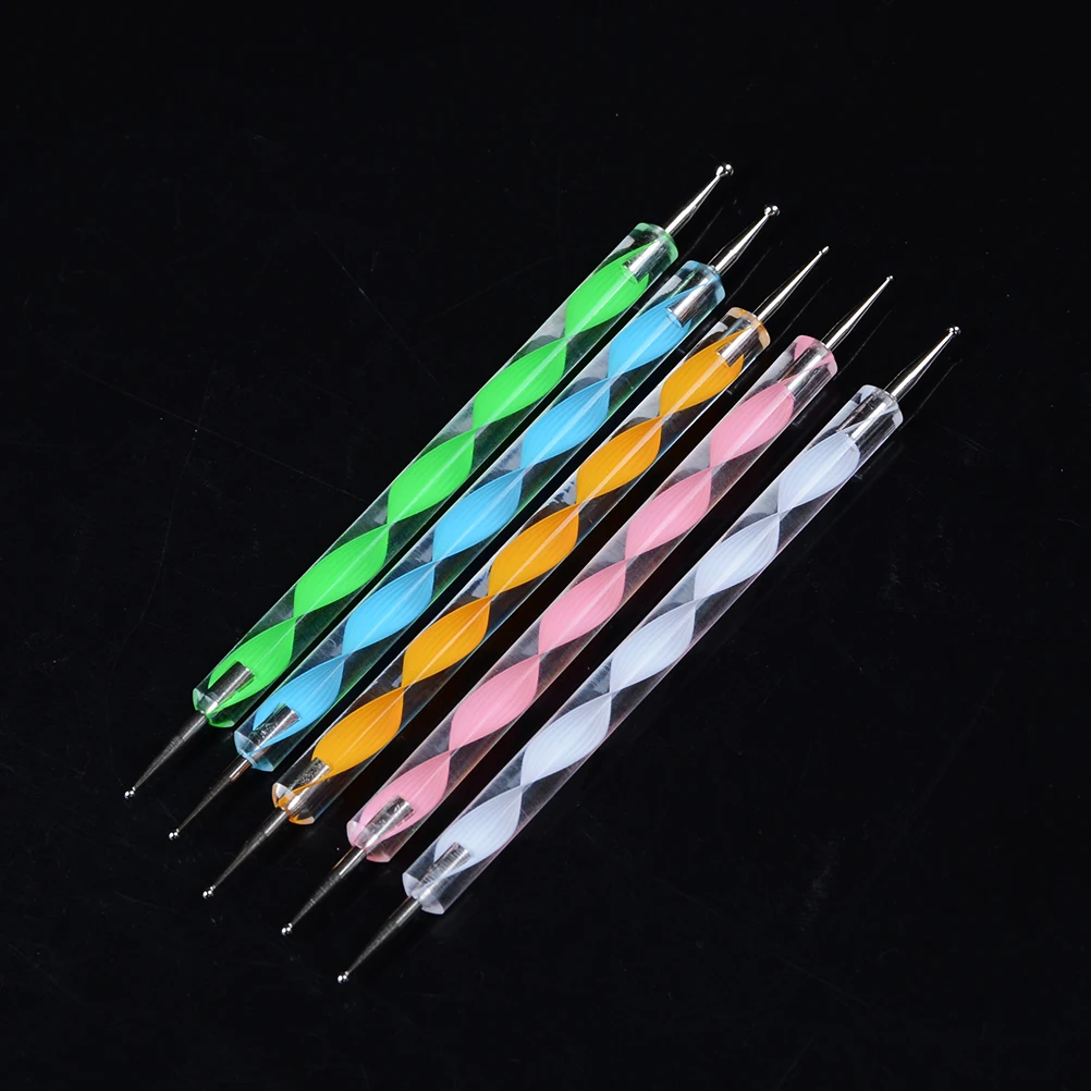 5pcs Painting Stencils Rocks Template Set Acrylic Rods Ball Stylus Painting Pottery Clay Craft Nail Stamp Mandala Dotting Tools
