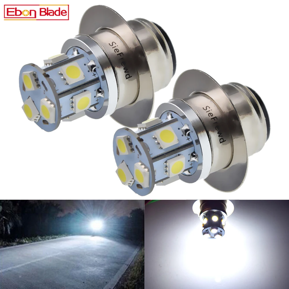 

2x P36D Led Motorcycle Headlight 5050 9 SMD Motorbike Bulbs Light Moto Hi/lo Headlamp 6V 12V 24V 30V DC 6000K Scooter Head Lamp