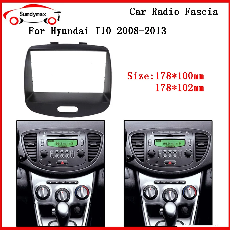 

2din Car Radio Fascia For Hyundai i10 i-10 2008-2013 Stereo Fascias Panel Dash Installation Double Din car DVD Frame