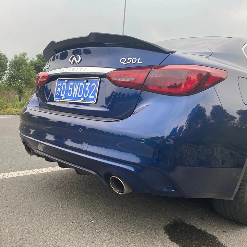 PSM Style Spoiler For Infiniti Q50 Q50S Spoiler Carbon PSM Style 2015-2017 ABS Rear Trunk Wing Spoiler Lid Q50 spoiler