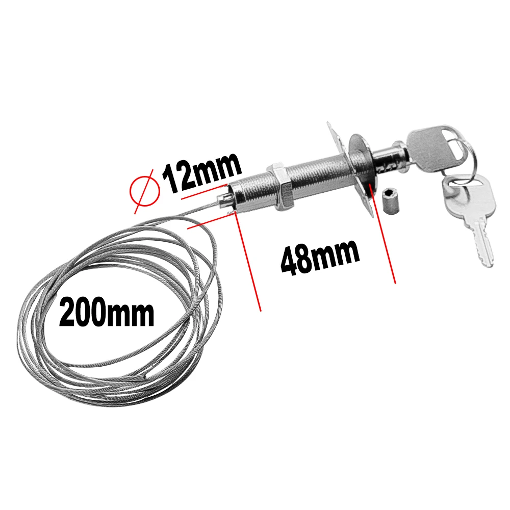 Garage Gate Door lock Rolling Door Shutter Door Gate Emergency lock With 2 Keys Cobber Lock Mechanism Steel Wire 2m