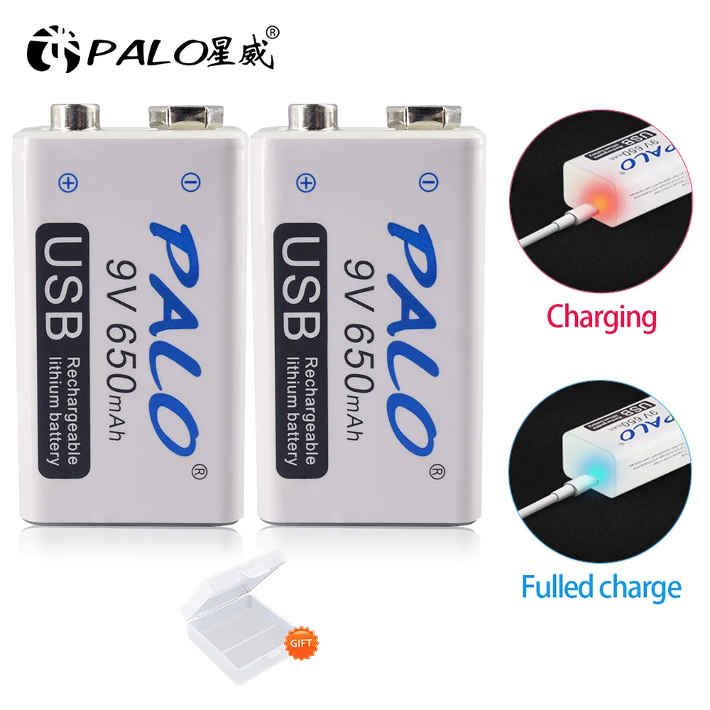 PALO 650mAh 9V 6F22 литий-ионная аккумуляторная батарея USB 9V литиевая для мультиметра микрофон игрушка дистанционное управление KTV Горячий, аккумуляторная батарея крона, батарейка крона,аккумуляторная крона