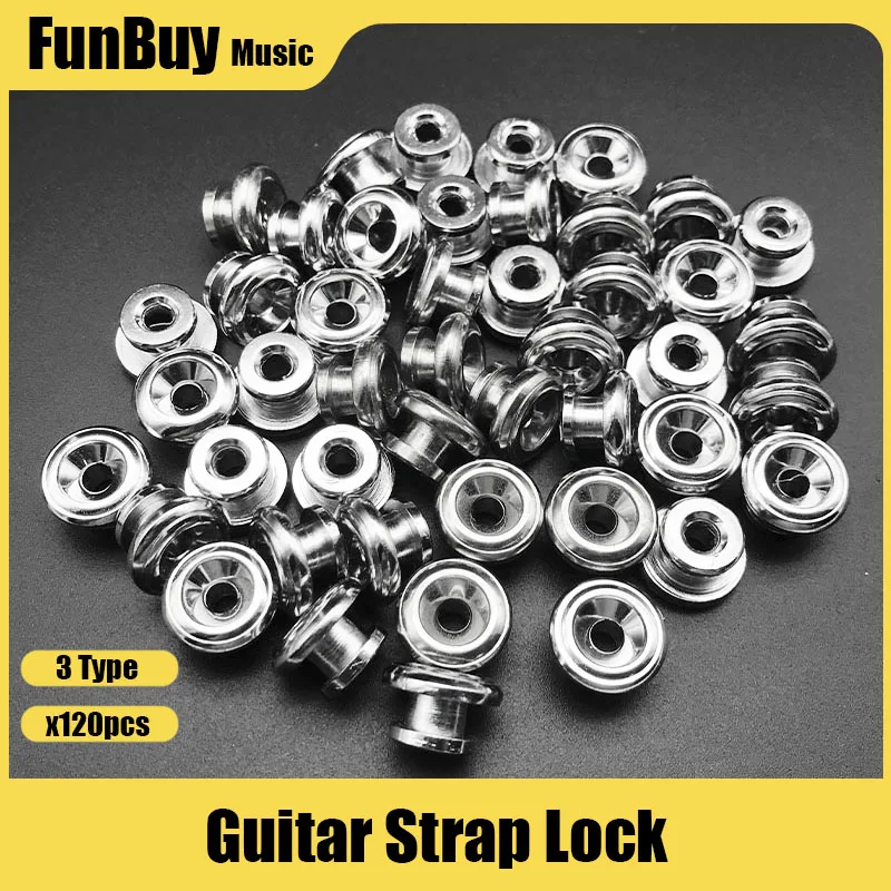 120pcs Metal Guitar Strap Lock Mushroom Guitar Endpin Strap Buttons for Electric Acoustic Guitar Bass Ukulele Guitarra Parts