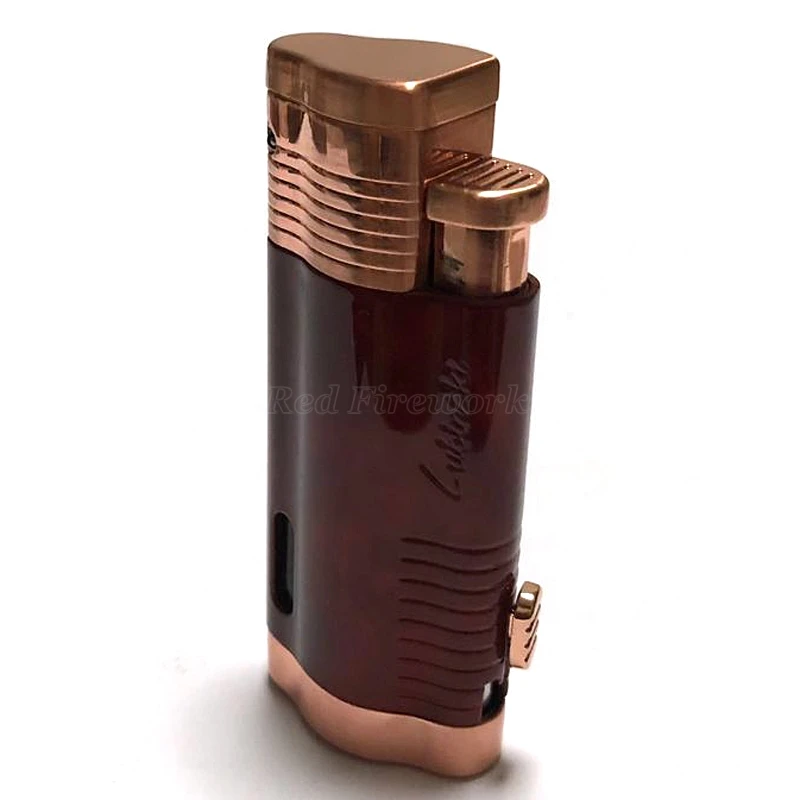 

LUBINSKI Windproof 3 Torch Adjustable Cigar Lighters Jet Flame Cigar Cigarette Lighter With Cigar Punch