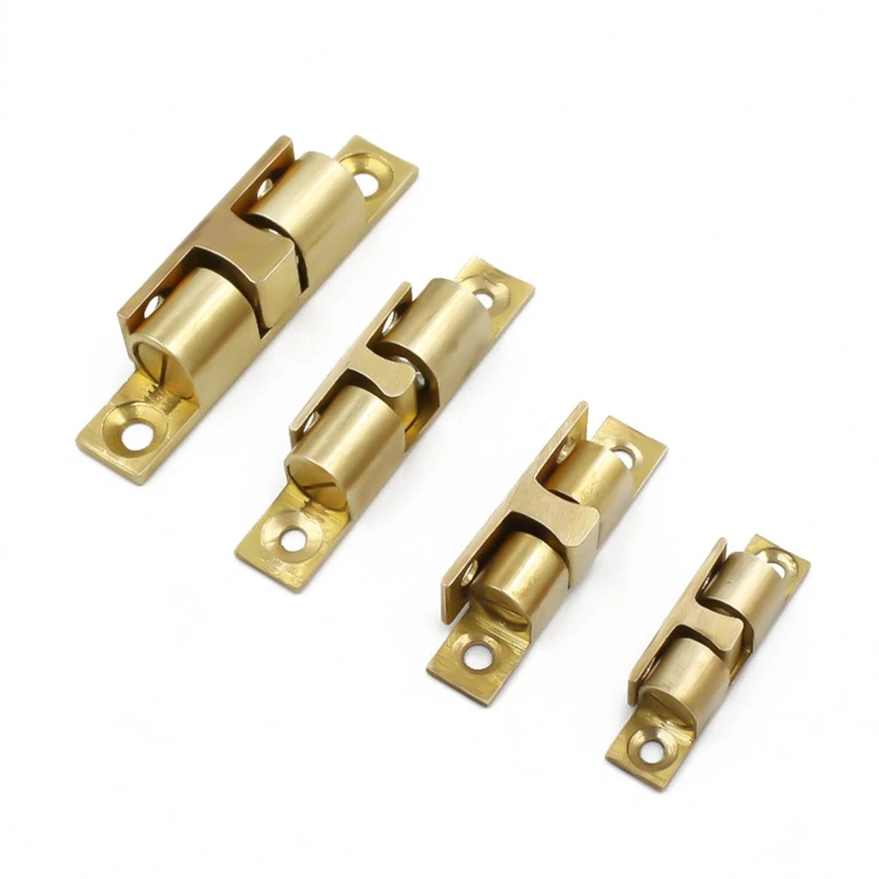 E5BE Cabinet Door Dual Ball Roller Catch Latch Copper Tension Latch Door Ball Catch Furniture Hardware Adjustable Strength image 5