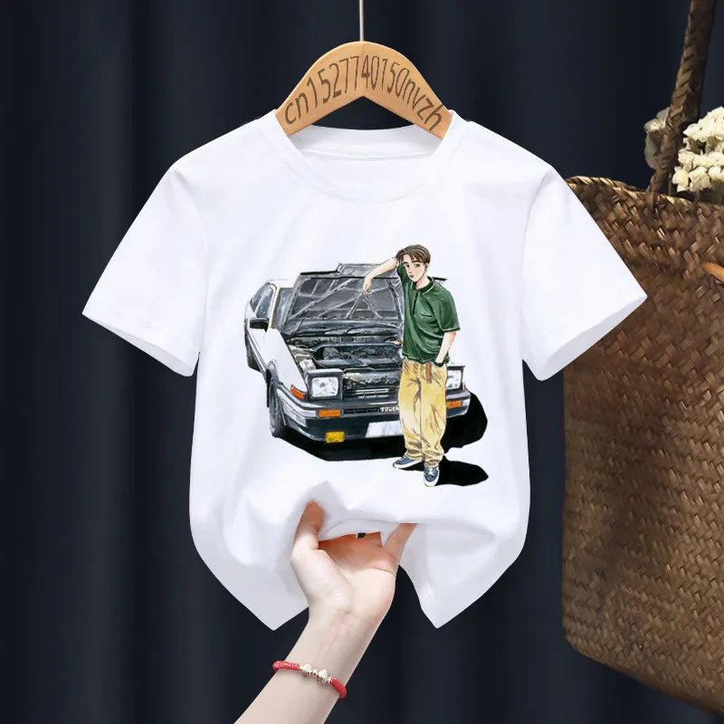 Initial D Grappige Jongen Meisje T-shirts Kid Kinderen Anime Gift Present Kleine Baby Harajuku Kleding, Drop Schip