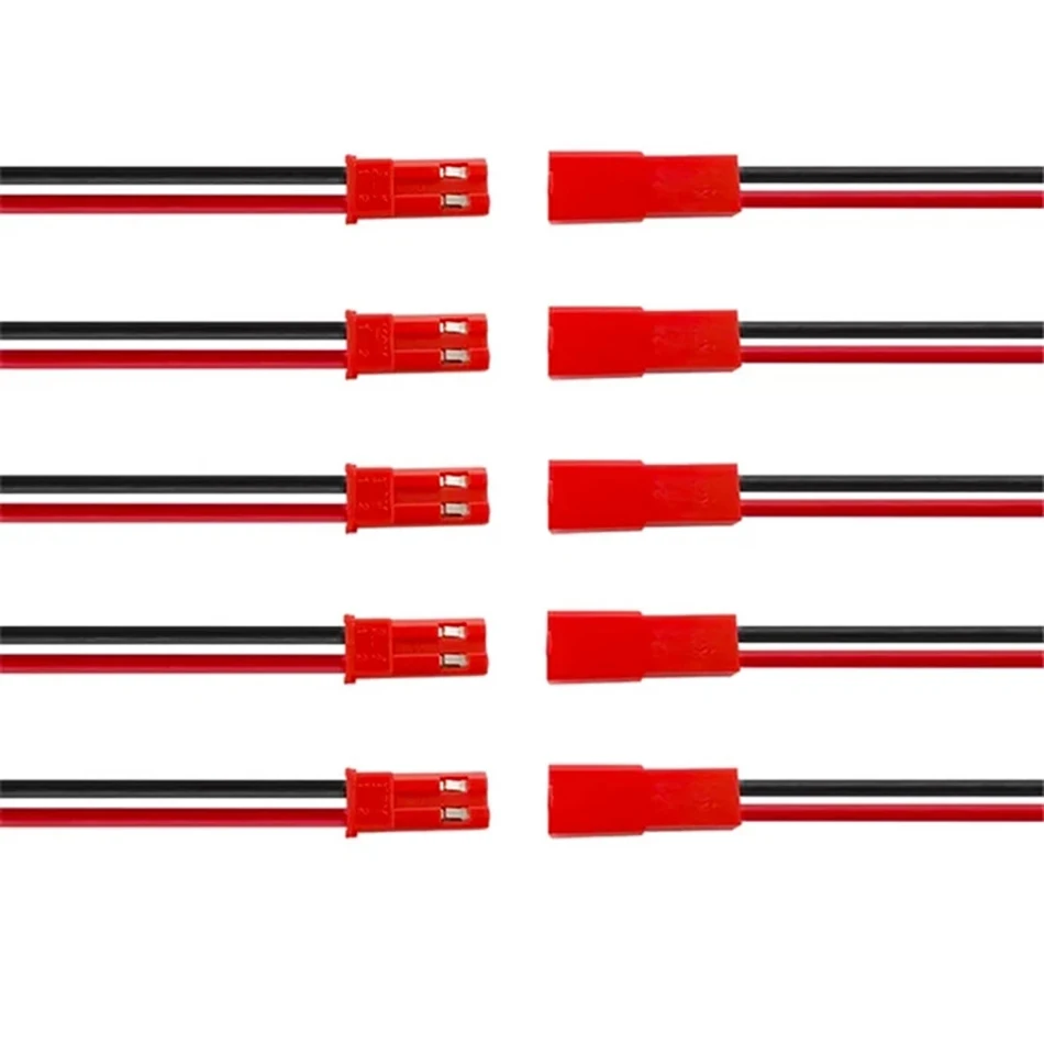 1Pairs 100mm 200mm 2 Pin wtyczka JST złącze męskie + żeńskie złącze wtykowe kabel drutu dla zabawki zdalnie sterowane baterii LED lampy