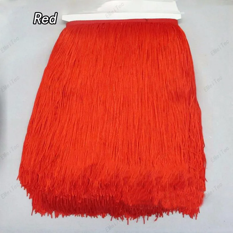 Long Fringe Lace with Tassel, Polyester Lace Trim Ribbon, Sew Latin Dress, Stage Garment Curtain, DIY Accessories, 30cm Width